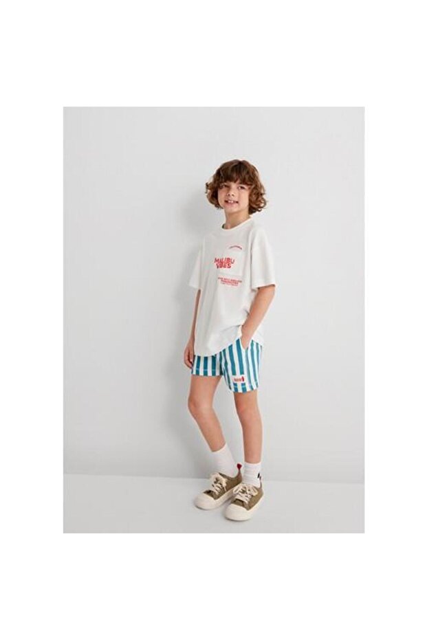 ÇİZGİLİ ÖRME ŞORT - 2