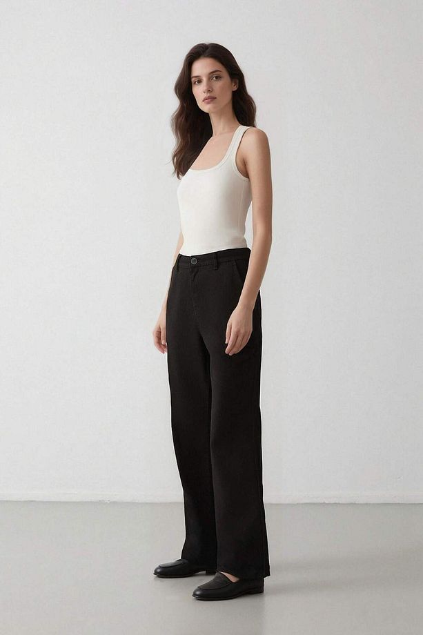 Coool Straight Fit Gabardin Pantolon Yüksek Bel E4346AX25SP - 4