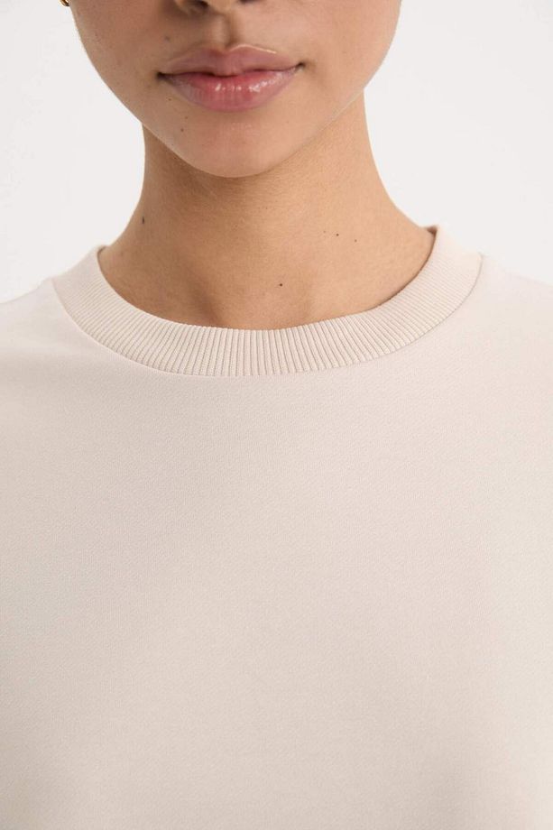DeFactoFit Bisiklet Yaka Basic Düz  Sporcu Sweatshirt D7119AX25SP - 5