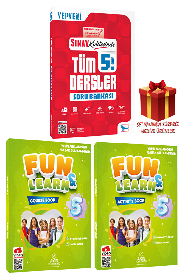 MEB'in Maarif Modeli | Sınav 5. Sınıf VIP Tüm Dersler Soru Bankası+Fun&Learn İngilizce Seti+Hediye - 1