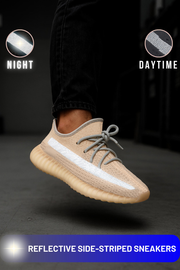Bdmr6 | Movement Reflective Light Pink Sneaker Daily Walking Running Training Shoes Men Women