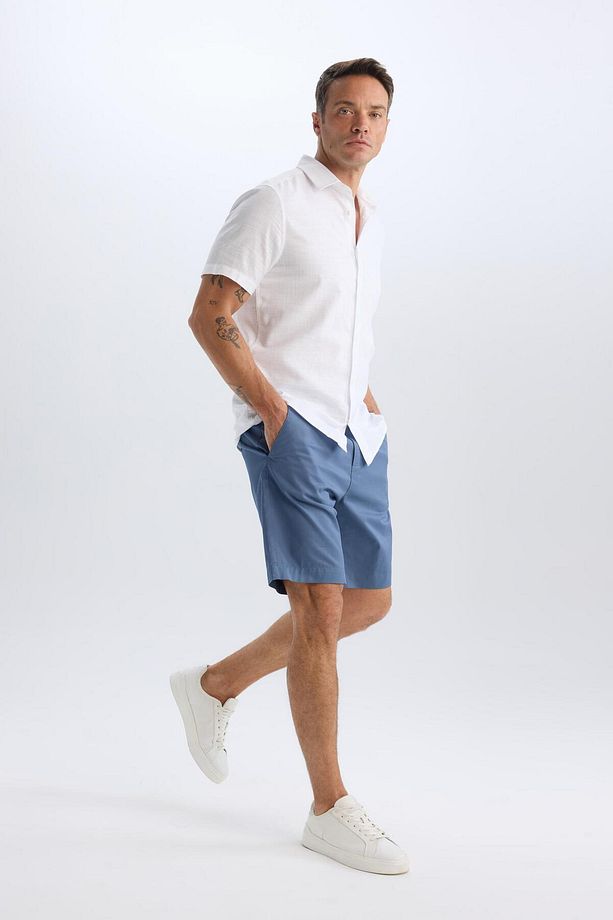%100 Pamuk Regular Fit Gabardin Bermuda Şort C7684AX25SP - 1