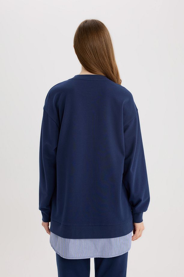 Regular Fit Bisiklet Yaka Basic Düz Sweatshirt Tunik A9529ax24au - 6