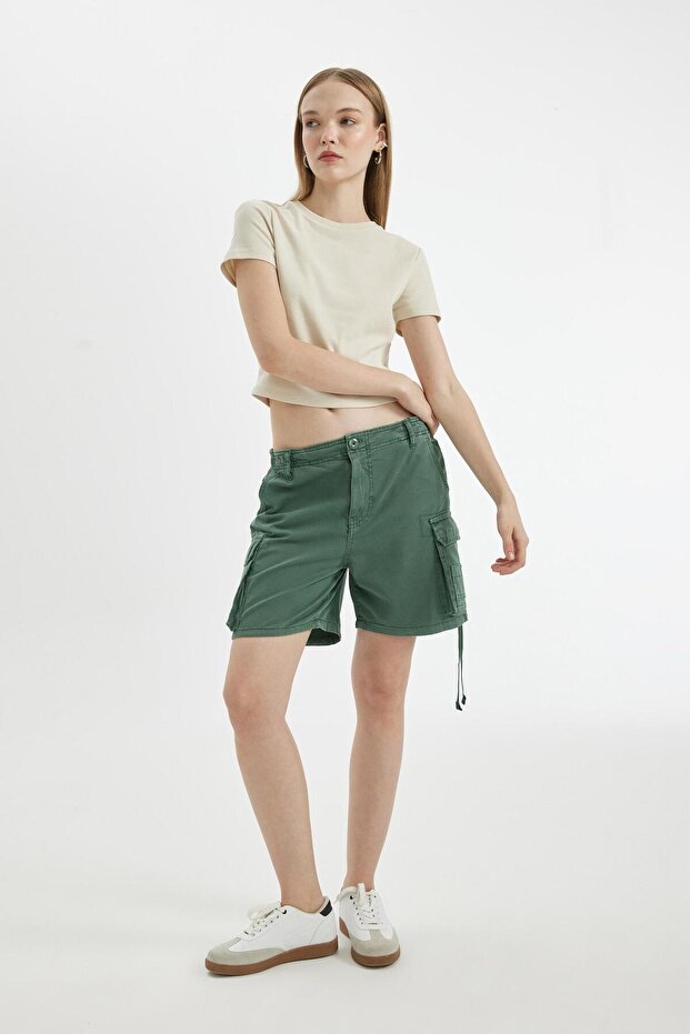 Coool Regular Fit Normal Bel Kısa Paça Gabardin Şort D1006AX24SM - 2