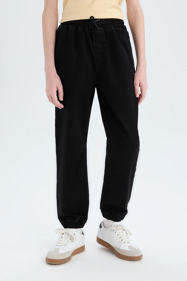 Erkek Çocuk Jogger Fit Esnek Bantlı Paça Jean Pantolon D6552A825SP - 4