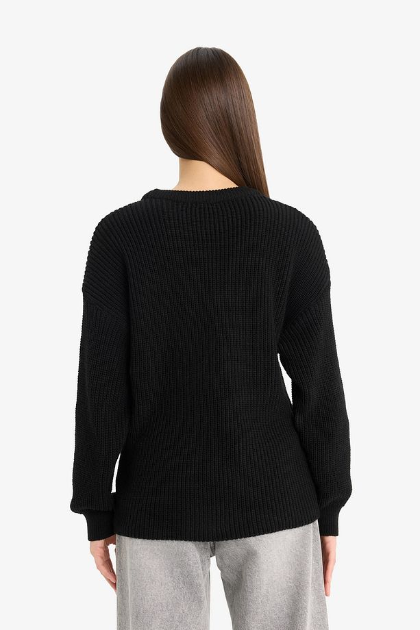 Regular Fit Bisiklet Yaka Triko Kazak - 6
