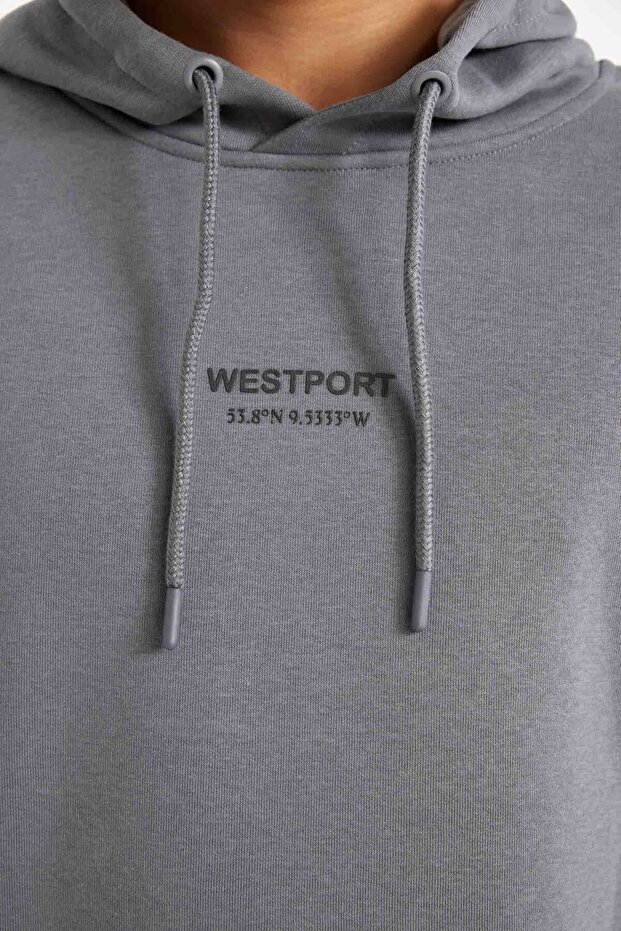 Relax Fit Kapüşonlu Sweatshirt - 5