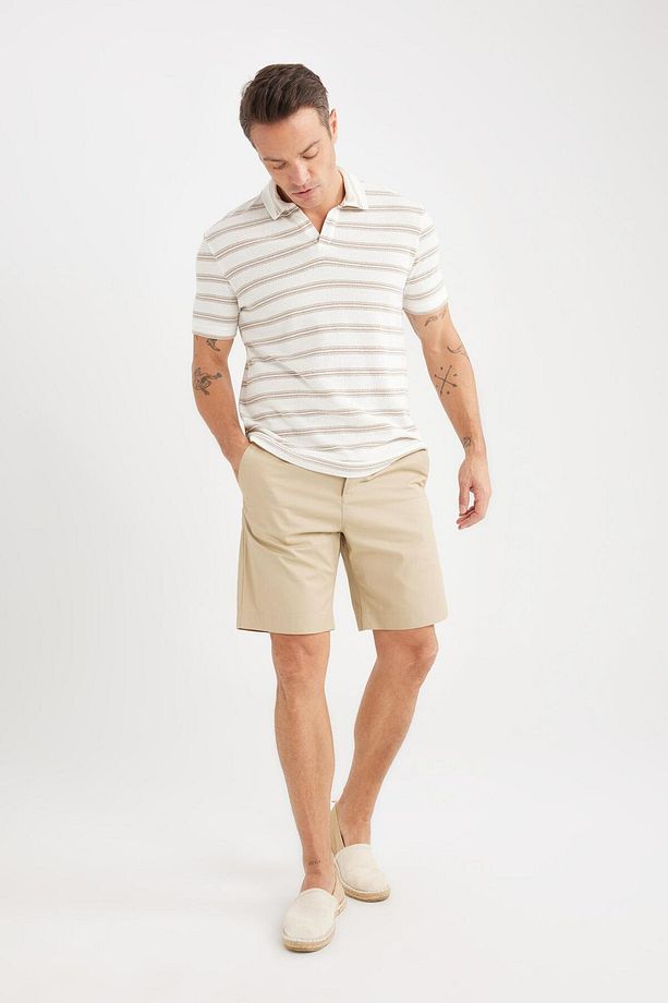 %100 Pamuk Regular Fit Gabardin Bermuda Şort C7684AX25SP - 2