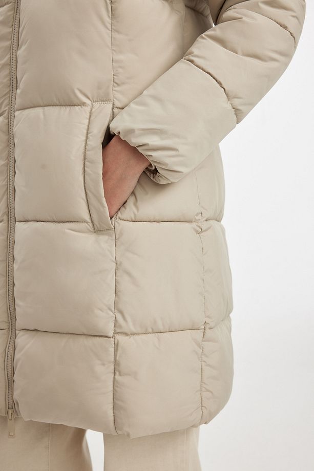 Puffer Şişme Uzun Mont Parka Su Itici Regular Kalıp Çıkarılabilir Kapüşonlu A1315ax23wn - 6