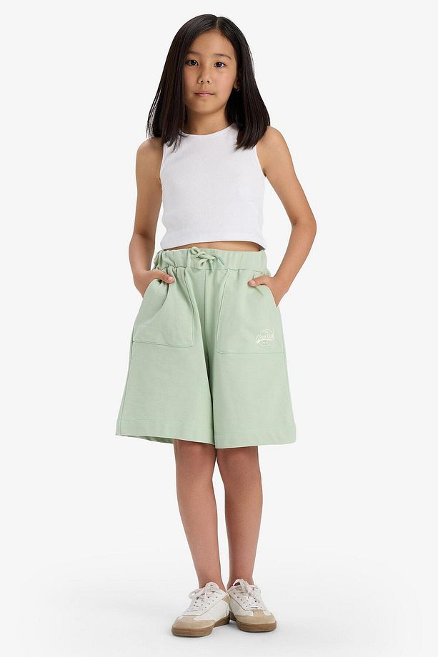 Kız Çocuk Beli Lastikli Basic Düz Şort B0847A825HS - 2