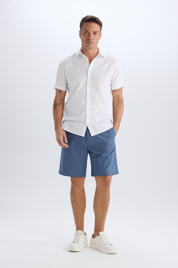 %100 Pamuk Regular Fit Gabardin Bermuda Şort C7684AX25SP - 3