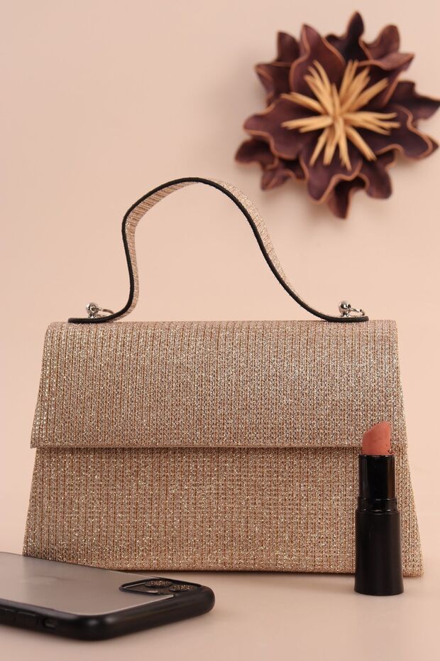 Elysara Eb0408 | Striped Chupra Glowing Handle Evening Bag