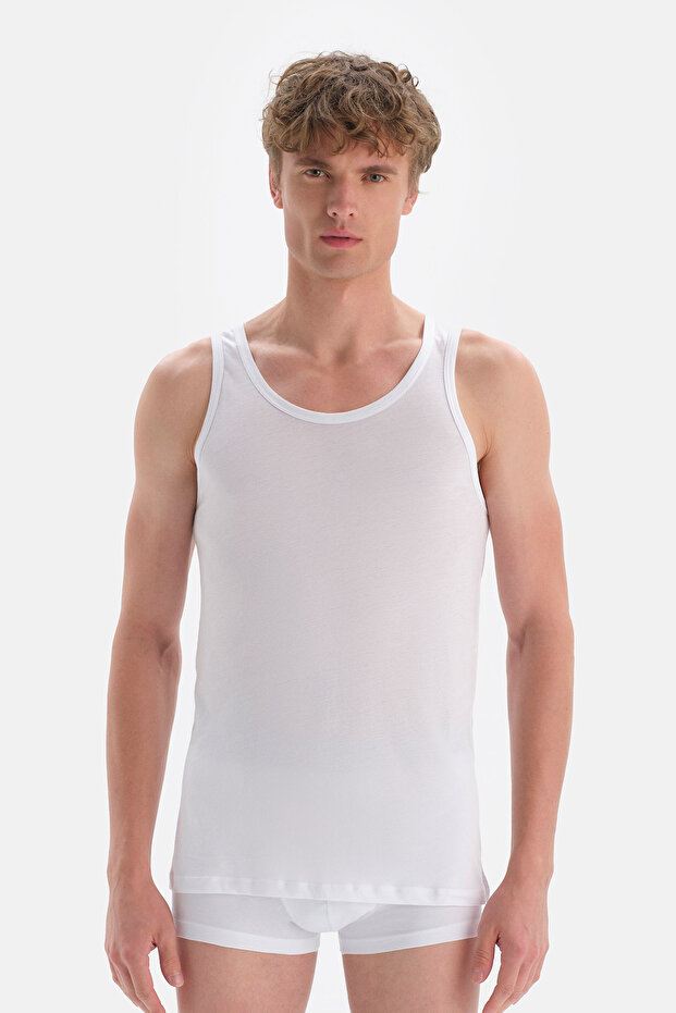 Beyaz Modal Erkek Atlet - 1