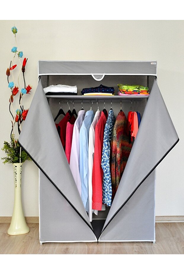 Prado Basic Çelik Profilli Portatif Bez Dolap Gri - 4