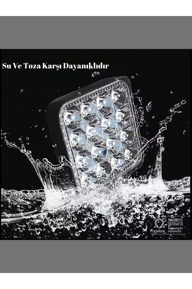 6 Adet 11x11 16 Led Kare Off Road Traktör Tir Kamyon Sis Fari Sis Lambasi Çalisma Lambasi Projektör - 4