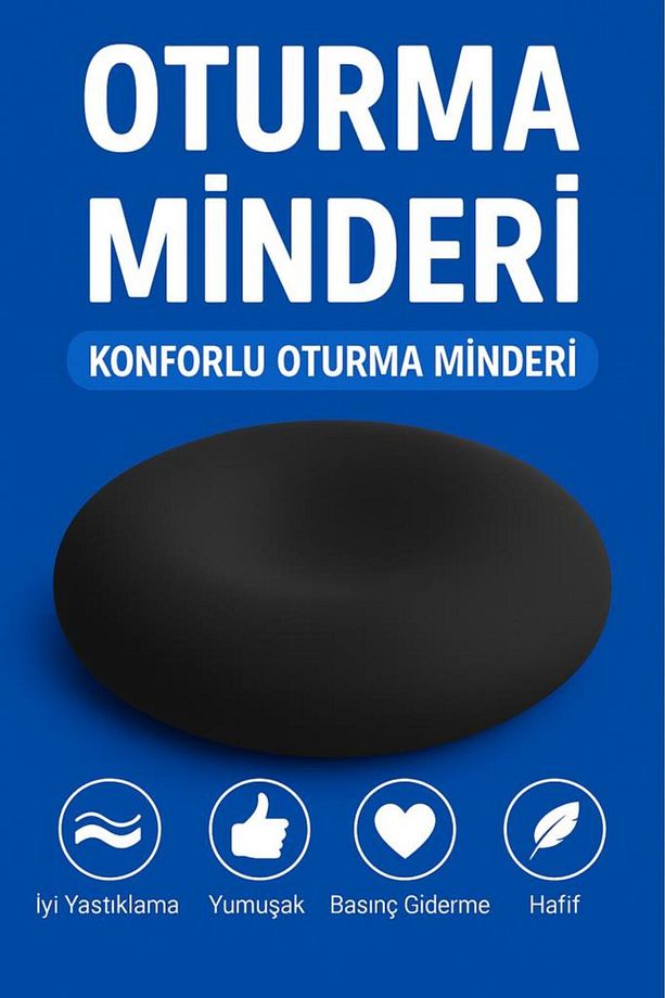 Oturma Simidi Sünger Minderi Yastığı Ortopedik Destekli Simit Minder Oturma Simidi - 5