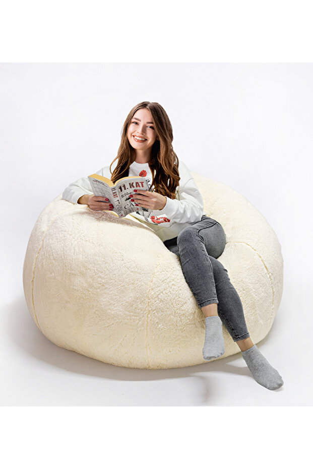 Pabtex Dev Peluş Oturma Pufu - 4