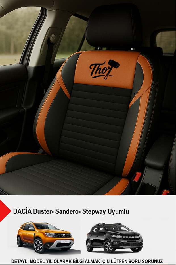 غطاء مقعد السيارة من الريش Thor Tay (متوافق مع DACIA Sandero-Stepway-Duster)