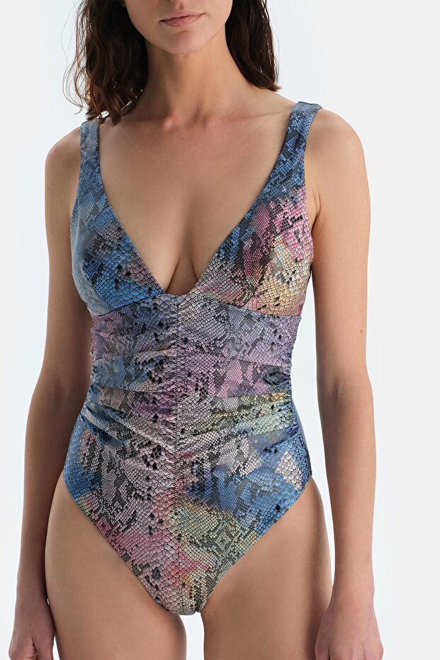 Multicolor Desenli Üçgen Mayo - 5