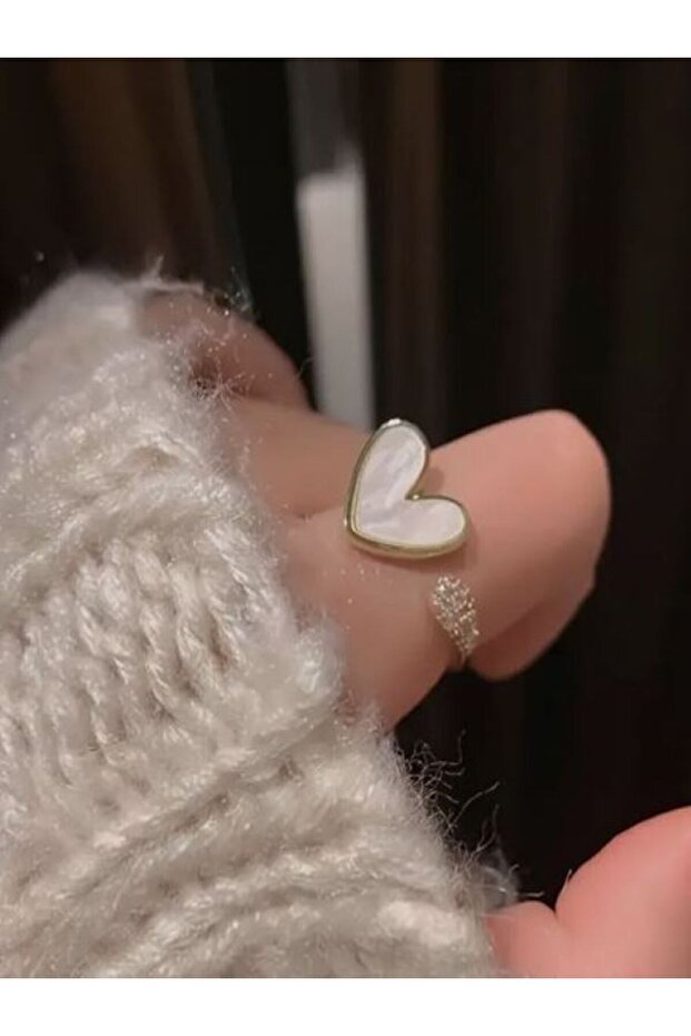 خاتم على شكل قلب - حجم قابل للتعديل - 1