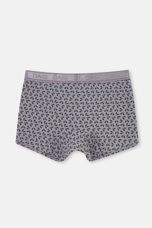 Gri-Siyah 3'lü Desenli Micro Modal Boxer - 3