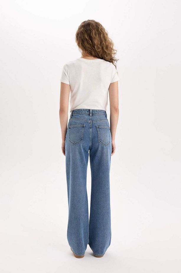 90s Wide Leg Yüksek Bel Geniş Paça Uzun Jean Pantolon D7961AX25SP - 6
