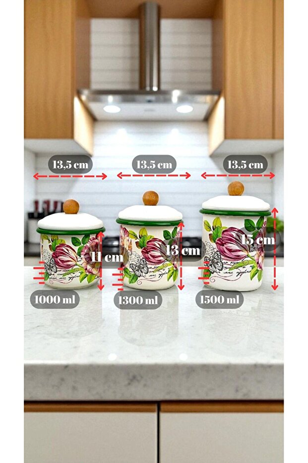 Enamel Jar with Lid-1 /-1.3 / -1.5 Liter-Spice Jar, Dowry, Yogurt Fermentation, Multi-Purpose Jar - 2