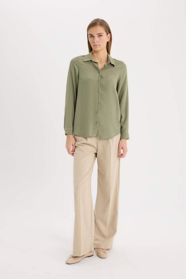 Regular Fit Basic Düz Uzun Kollu Gömlek Z6472AZ25SP - 2