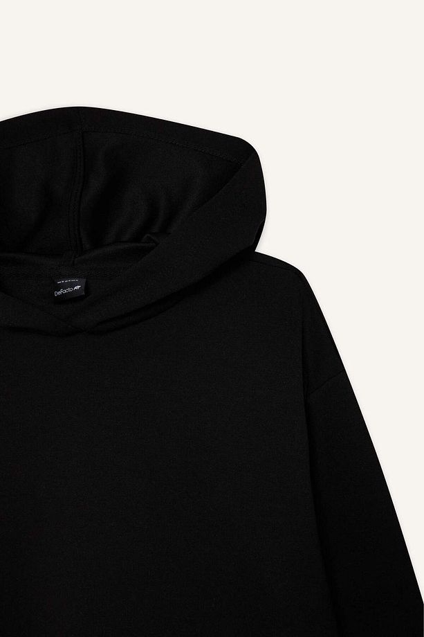 DeFactoFit Standart Fit Kapüşonlu Skuba Dalgıç Kumaş Sporcu Basic Düz Sweatshirt A5626AX25SP - 8