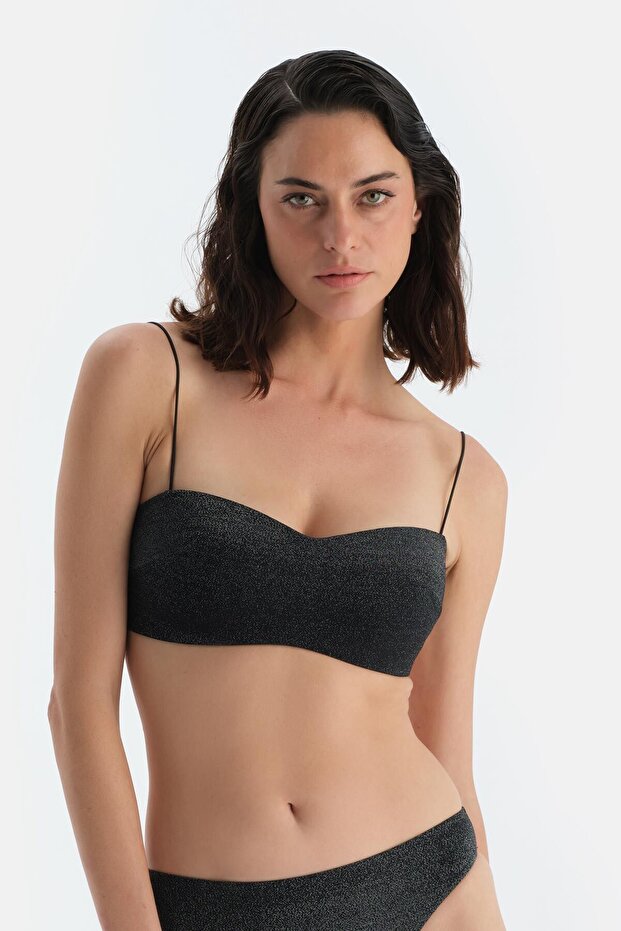 Siyah Straplez Bikini Üst - 2
