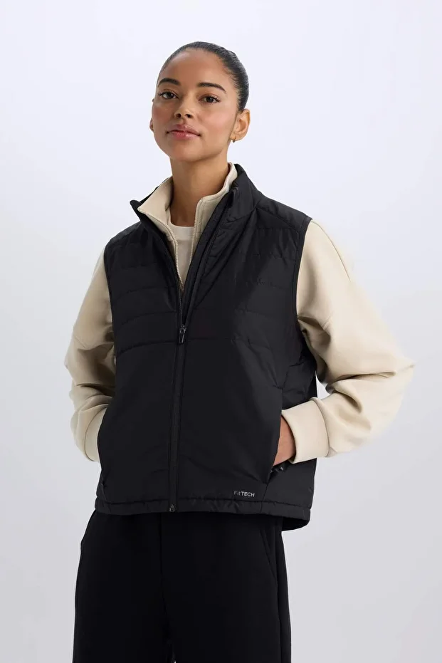 DeFactoFit Su İtici Regular Fit Fermuarlı Sporcu Yelek D6081AX25SP - 5