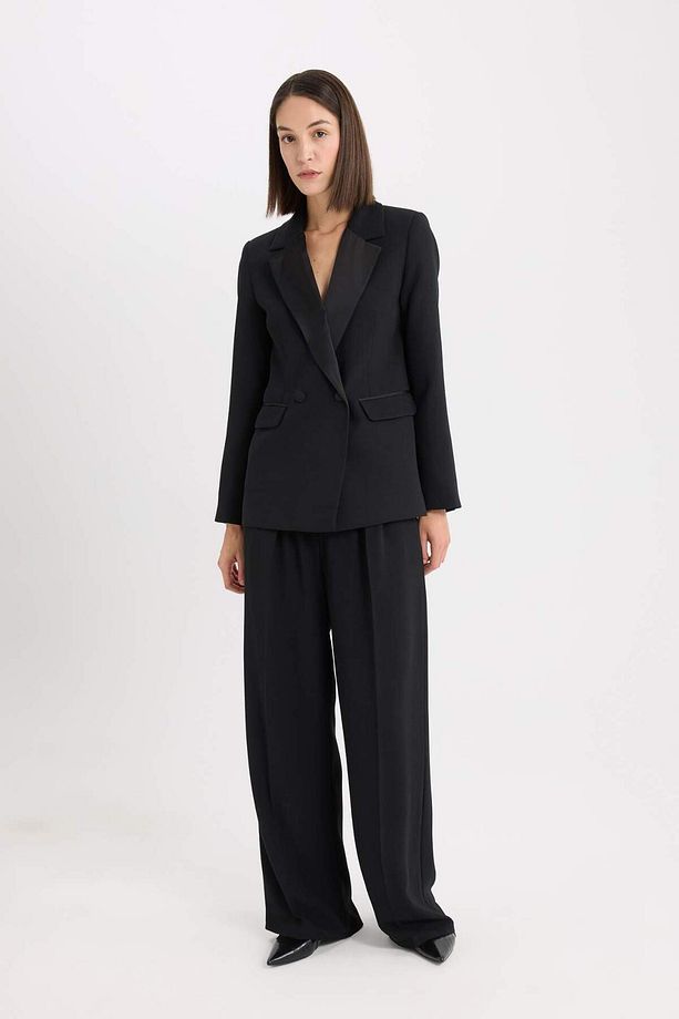Regular Fit Ceket Yaka Krep Blazer Ceket D9554AX24AU - 2