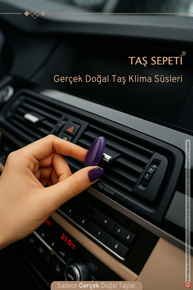 Purple Torpedo Car Air Conditioners Real Natural Stone Amethyst Drop Décor Aksessuar