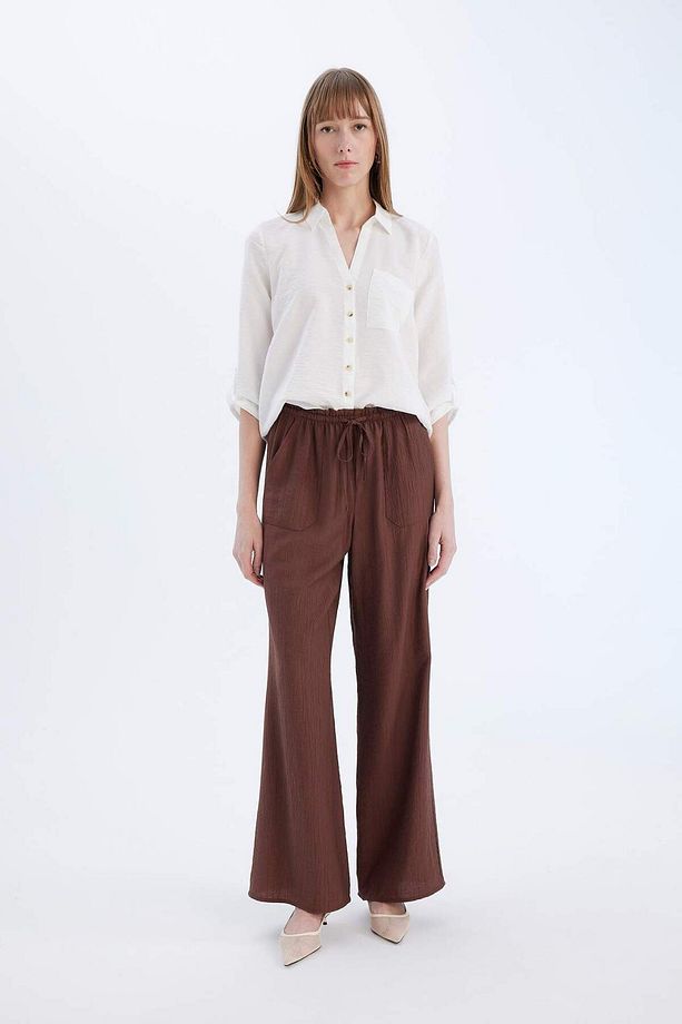 Regular Fit Basic Düz Uzun Kollu Gömlek M9407AZ25SP - 3