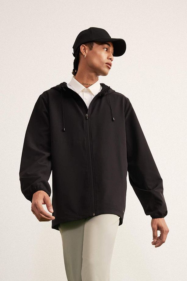 DeFactoFit Regular Fit Kapüşonlu File Astarlı Fermuarlı Mevsimlik Baharlık Mont D6179AX25SP - 1
