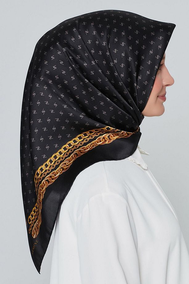 Nostalji Serisi Twill İpek Eşarp 8242D-09 - 3