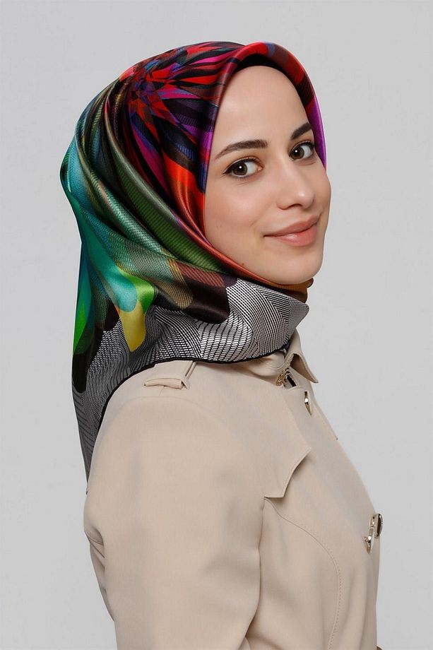 Nostalji Serisi Twill İpek Eşarp 7936D-09 - 1