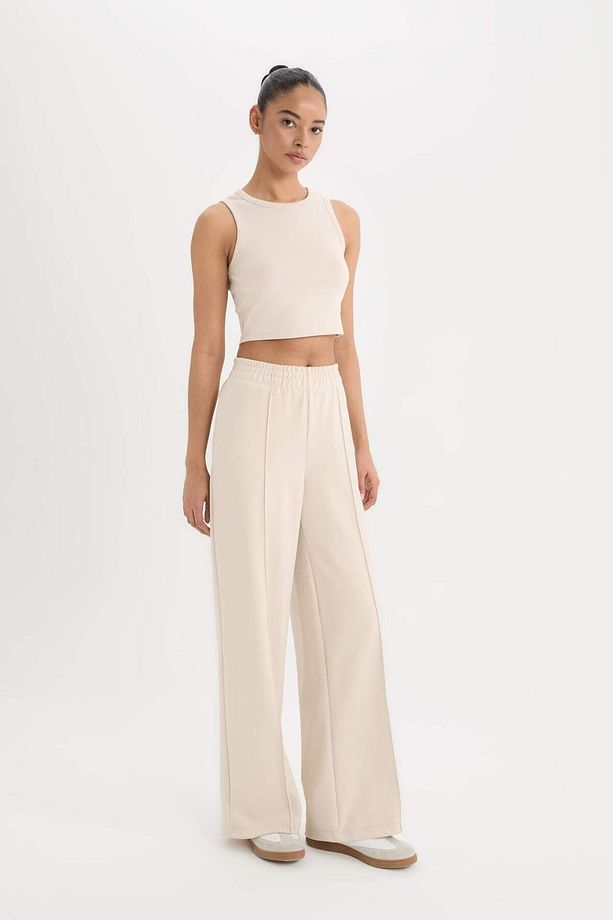 DeFactoFit Wide Leg Geniş Paça Sporcu Eşofman Altı Cepli Standart Boy Skuba Dalgıç Kumaş D8316AX25SP - 1