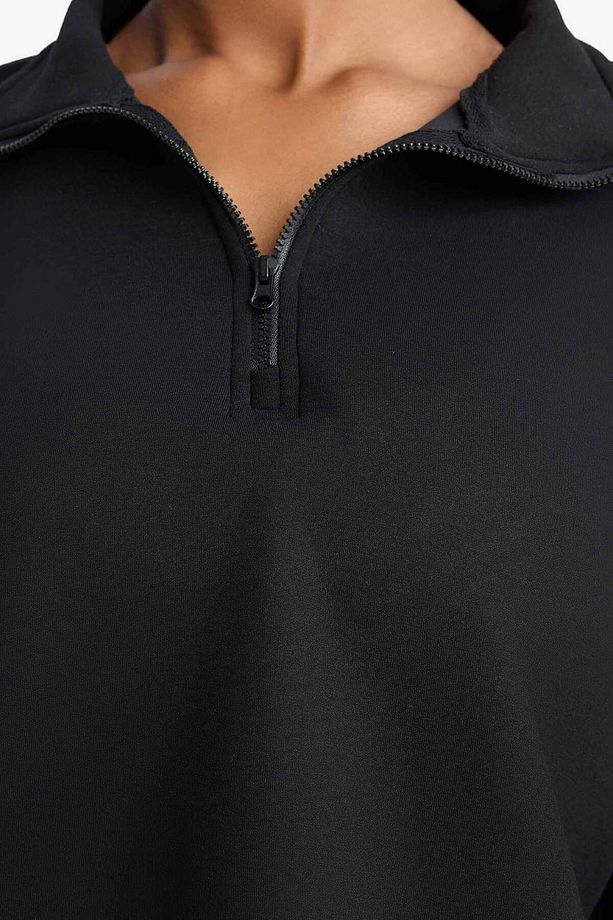 DeFactoFit Oversize Geniş Kalıp Dik Yaka Sporcu Sweatshirt D3796AX24WN - 6