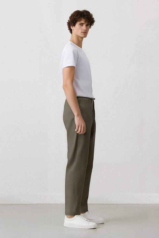 %100 Pamuk Regular Fit Normal Kesim Yazlık Dokuma Kanvas Jogger Pantolon D6260ax25sp - 5