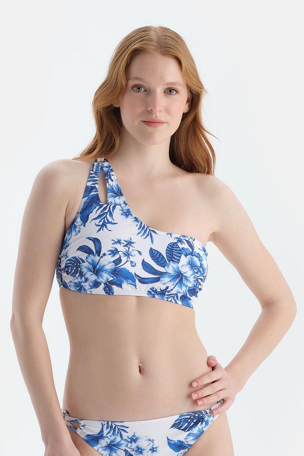 Multicolor Tek Omuz Bikini Üst - 5