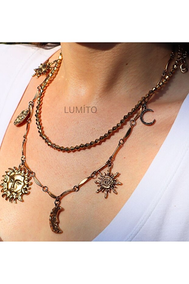 Lumito Sun Distressed Necklace