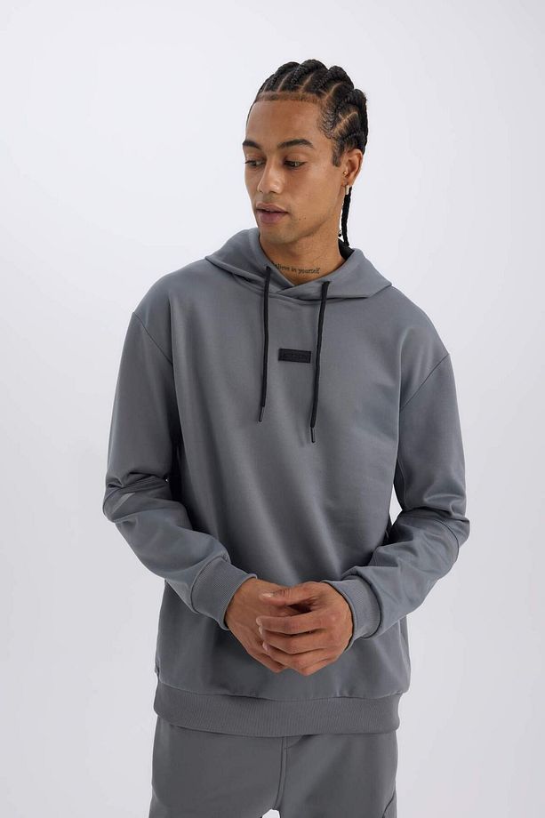 DeFactoFit Standart Fit Kapüşonlu Basic Düz Sporcu Sweatshirt D3736AX24WN - 3