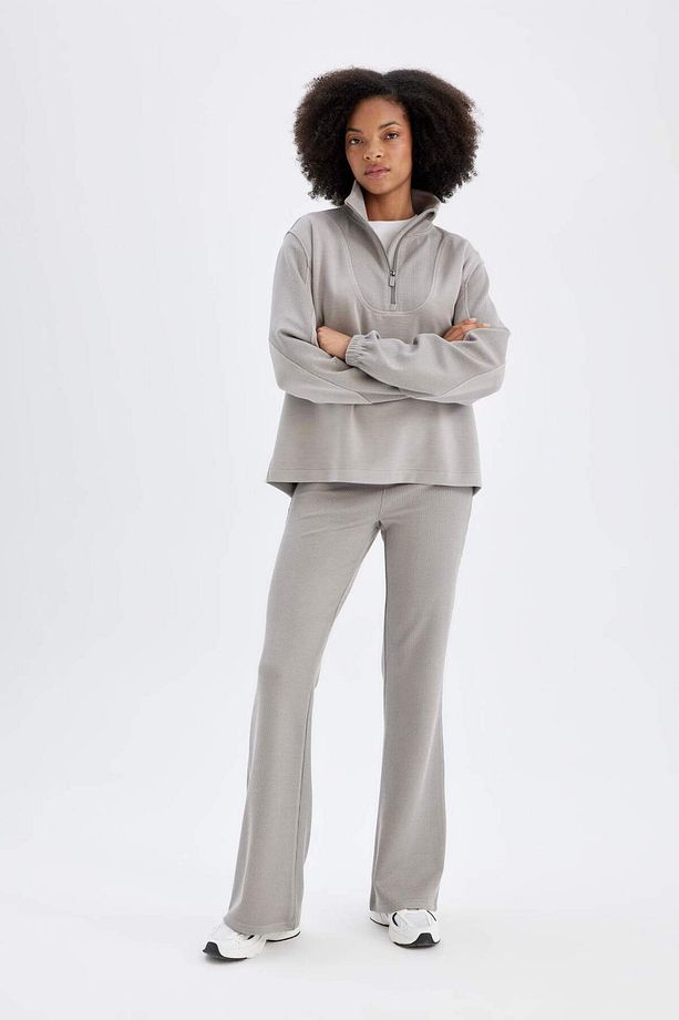 DeFactoFit Flare Fit Sporcu İnce Pantolon İspanyol Paça Standart Boy Modal D0389AX24AU - 5