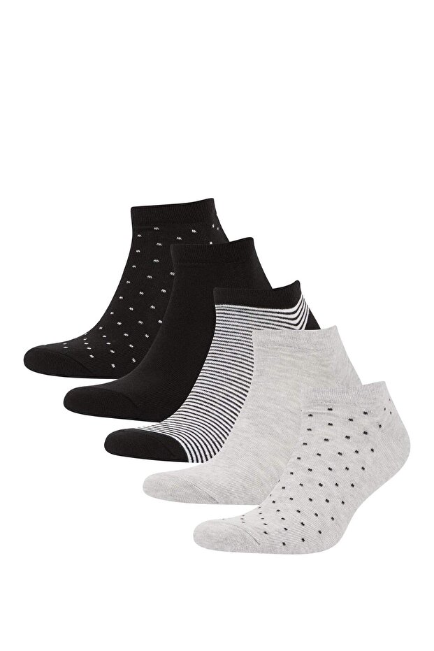Men's 5-Piece Cotton Booties Socks C6766Axns