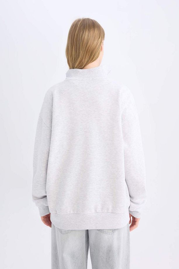Coool Oversize Geniş Kalıp Basic Düz Sweatshirt E2433AX24WN - 6