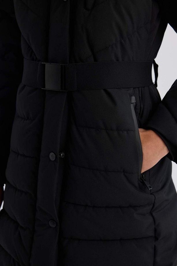 DeFactoFit Uzun Mont Parka Su İtici Rüzgar Geçirmez Parmak Geçmeli Kapüşonlu Fermuarlı C8505AX24WN - 8