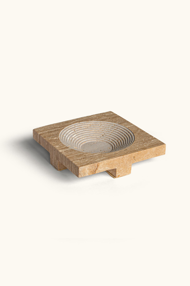 Roman Travertine Bowl (Squared)