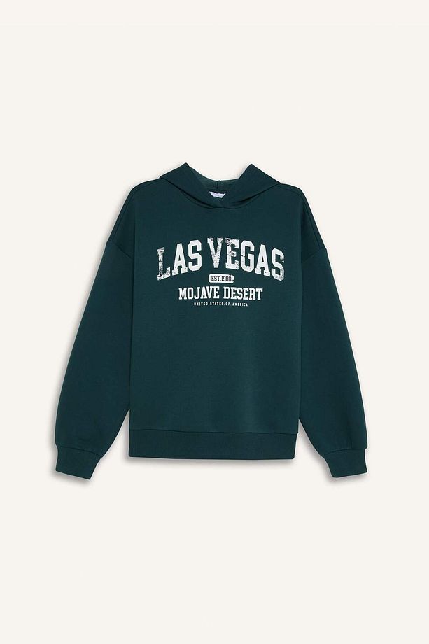 Regular Fit Kapüşonlu Baskılı Kalın Sweatshirt E3331AXNS - 7