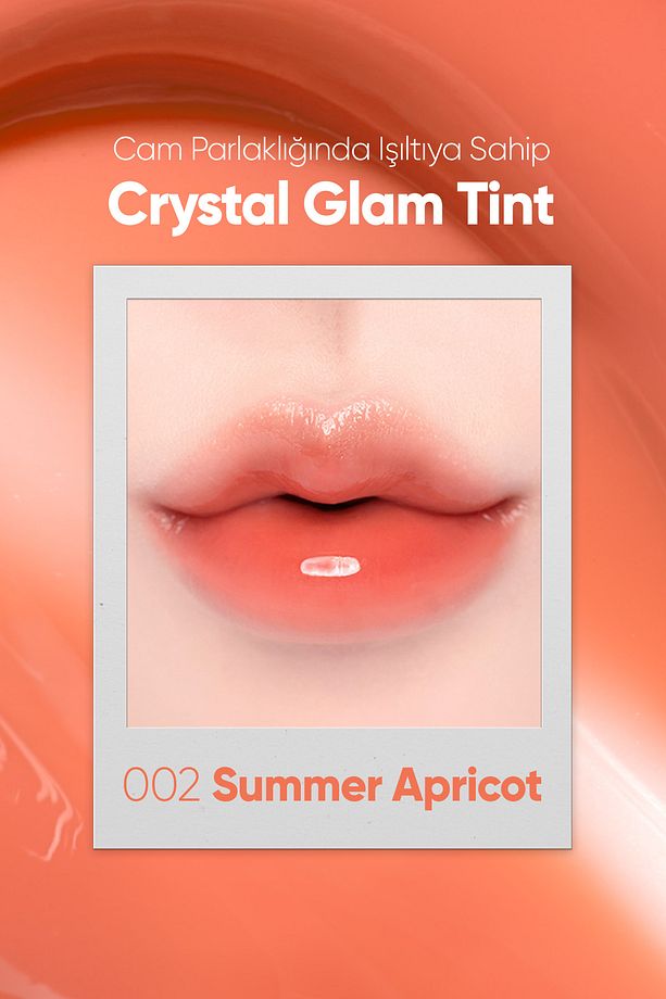 Yapışkanlık Hissi Vermeyen Yoğun Işıltılı Tint CLIO Crystal Glam Tint (02 Summer Apricot) - 3